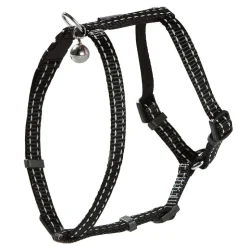 BOBBY - Pack Safe pour chat : harnais et laisse nylon noir