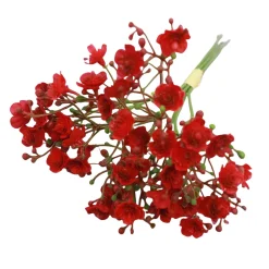 Bouquet de gypsophila artificielle - 12 tiges，fleurs rouges