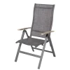 BRIGHTON - Fauteuil STELLA en alu et toile anthracite - 66x58x110 cm