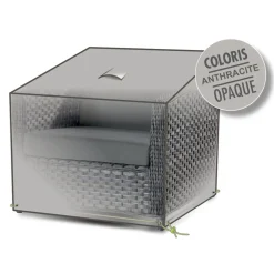 BRIGHTON - House pour fauteuil de jardin en polyester anthracite - 85x85x70 cm