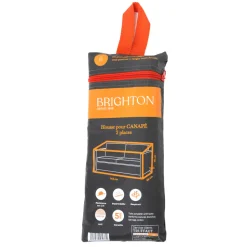 BRIGHTON - Housse pour canapé 2 places en polyester anthracite - 145x85x70 cm
