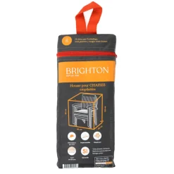 BRIGHTON - Housse pour chaises empilables en polyester gris - 66x66x110 cm