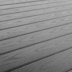 BRIGHTON - Table de jardin GAIA grise en aluminium - L 206/308 x l 100 x H 76