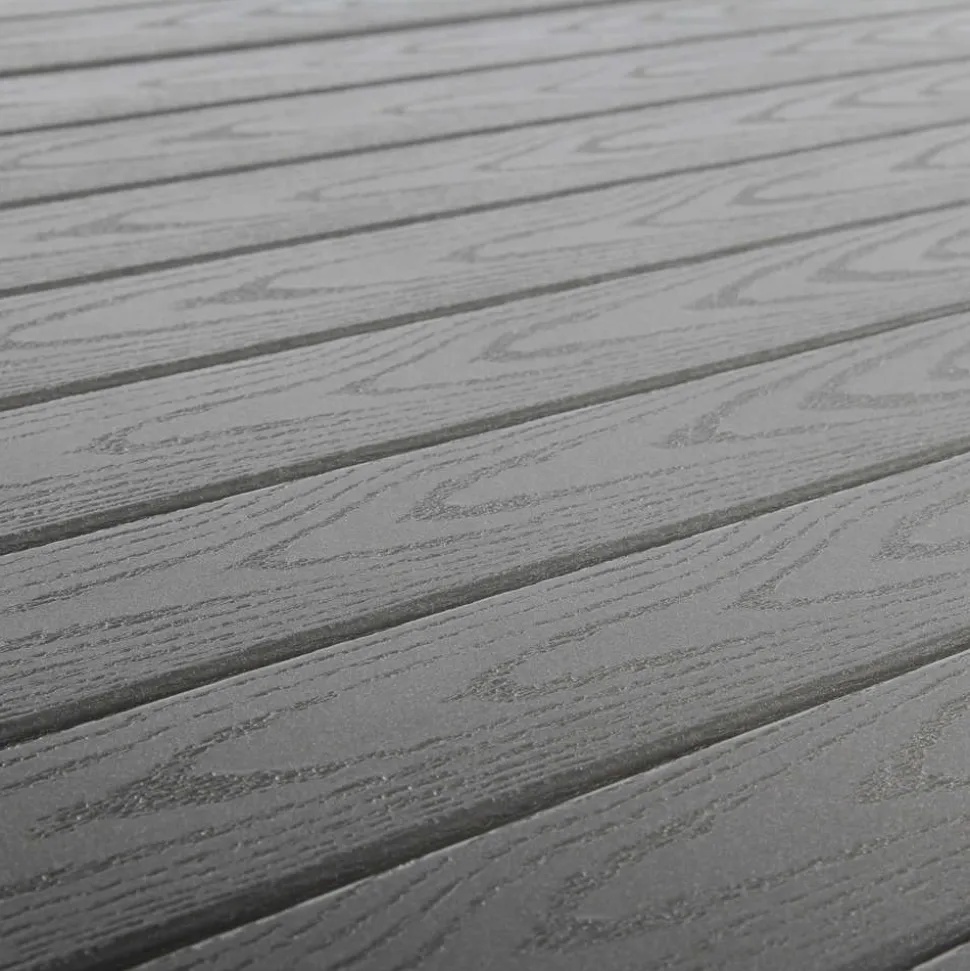 BRIGHTON - Table de jardin GAIA grise en aluminium - L 206/308 x l 100 x H 76