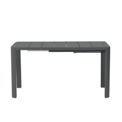 BRIGHTON - Table de jardin à rallonge VOLUTE, anthracite - 106,5/143,5x70x75cm