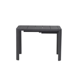 BRIGHTON - Table de jardin à rallonge VOLUTE, anthracite - 106,5/143,5x70x75cm