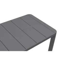 BRIGHTON - Table de jardin à rallonge VOLUTE, anthracite - 106,5/143,5x70x75cm