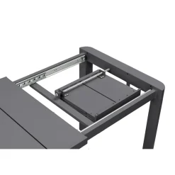 BRIGHTON - Table de jardin à rallonge VOLUTE, anthracite - 106,5/143,5x70x75cm