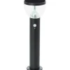 BRILLIANT - Borne extérieure - - tulip - led et solaire - détecteur de mouvement - acier inoxydable et plastique - 4 w - noir
