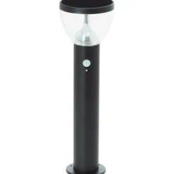 BRILLIANT - Borne extérieure - - tulip - led et solaire - détecteur de mouvement - acier inoxydable et plastique - 4 w - noir