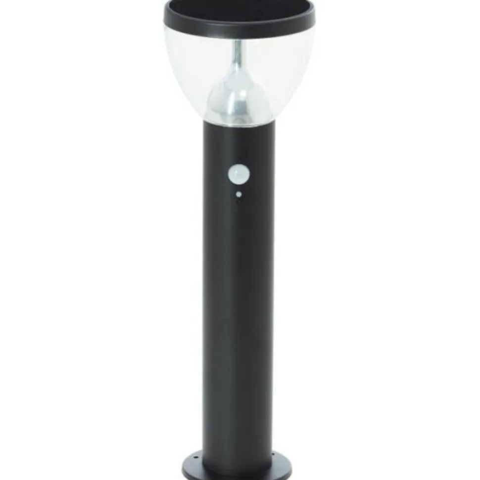 BRILLIANT - Borne extérieure - - tulip - led et solaire - détecteur de mouvement - acier inoxydable et plastique - 4 w - noir