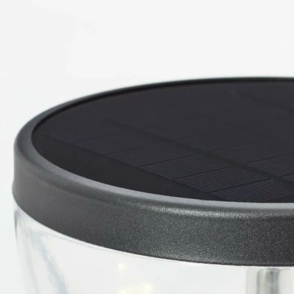 BRILLIANT - Borne extérieure - - tulip - led et solaire - détecteur de mouvement - acier inoxydable et plastique - 4 w - noir