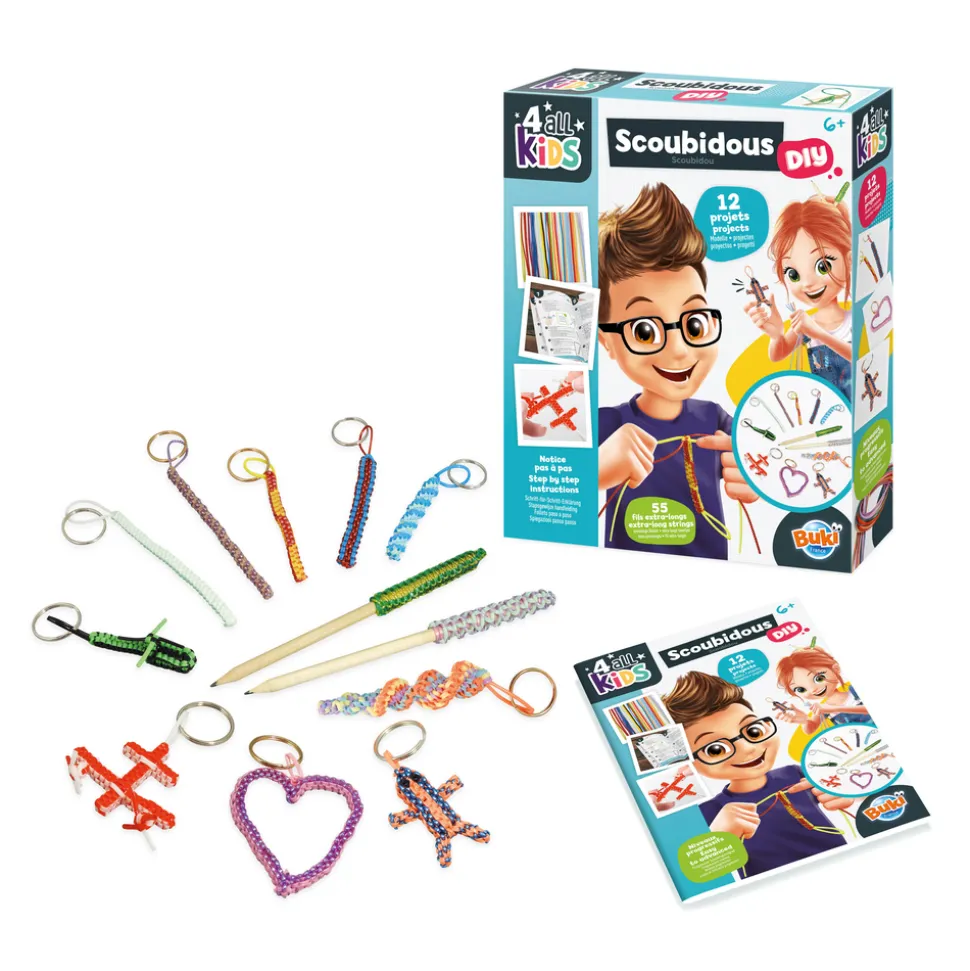 BUKI - Set de 12 modèles de Scoubidous à tisser