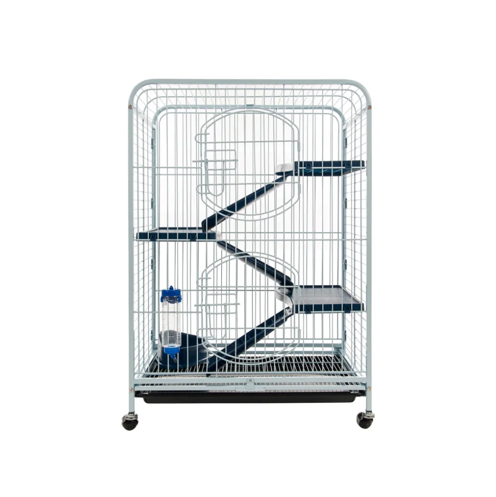 Cage Tower à 3 étages pour chinchilla,furet : blanc,bleu Hauteur 93cm