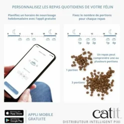 CAT IT - Catit - pixi distributeur de croquettes connecté pour chat - 1,2 kg (contrôlé par une application)