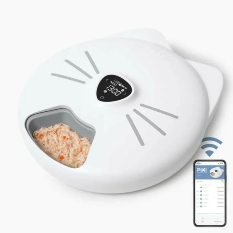 CAT IT - Distributeur de repas pour chat connecté - catit - pixi smart - 6 x 170ml - ecran tactile lcd - avec blocs réfrigérants