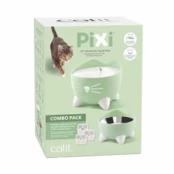 CAT IT - Fontaine à eau combo kit pour chat 2L-200ml-20x20x17cm vert
