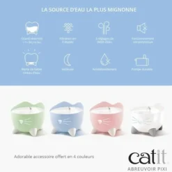 CAT IT - Fontaine a eau automatique pour chat - 2,5 l - blanc