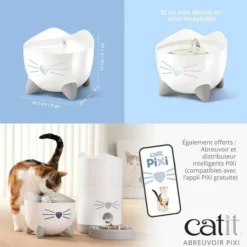 CAT IT - Fontaine a eau automatique pour chat - 2,5 l - vert