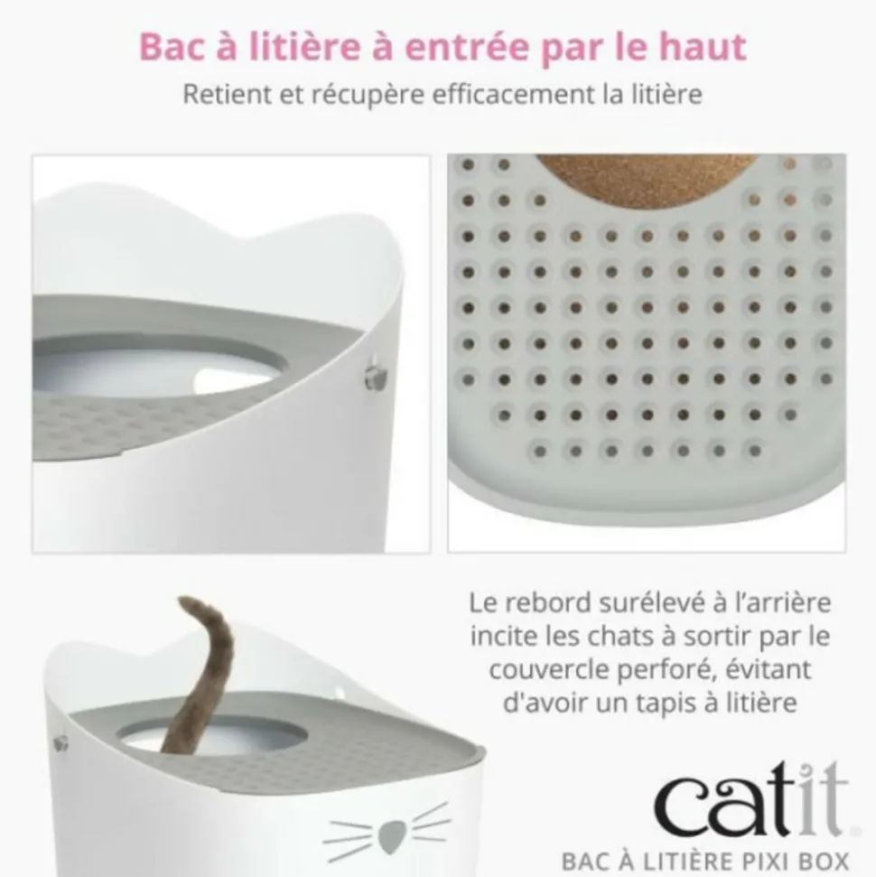 CAT IT - Maison de toilette bac a litiere pour chat - catit - pixi box - entrée par le haut