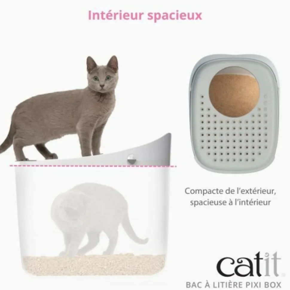 CAT IT - Maison de toilette bac a litiere pour chat - catit - pixi box - entrée par le haut