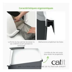 CAT IT - Maison de toilette bac a litiere pour chat - catit - airsift regular - systeme de filtration intégré - l. 57 x l. 39 x h. 46,5