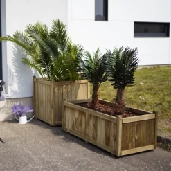 CERLAND - Bac à fleurs en bois vendome 220 l -120 x 60 x h50 cm