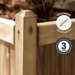 CERLAND - Bac à fleurs en bois vendome 220 l -120 x 60 x h50 cm