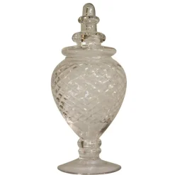 CHEHOMA - Bocal sur base verre diamant 21x10cm