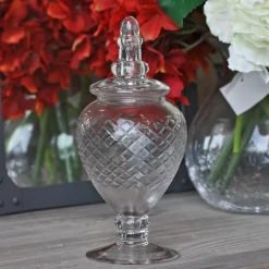 CHEHOMA - Bocal sur base verre diamant 21x10cm