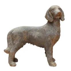 CHEHOMA - Statuette grand chien gris fibre verre 79x79x29cm