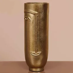 CHEHOMA - Vase haut face laiton doré 28x10x10cm