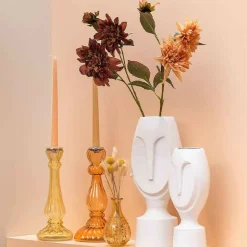 CHEHOMA - Vase liseron ambre verre 15x9x9cm