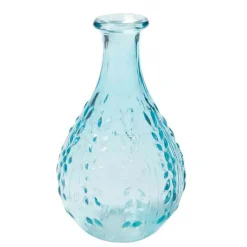 CHEHOMA - Vase liseron bleu verre 15x9x9cm
