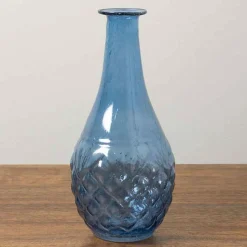 CHEHOMA - Vase ocean bleu verre 18x8x8cm