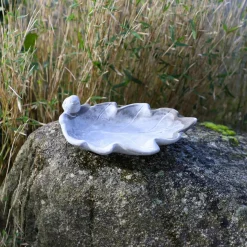 CHEMIN DE CAMPAGNE - Bain d'oiseaux en béton gris 24 x 13 x 8 cm