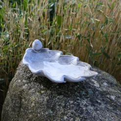 CHEMIN DE CAMPAGNE - Bain d'oiseaux en béton gris 24 x 13 x 8 cm
