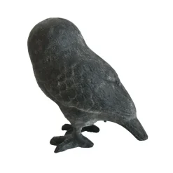 CHEMIN DE CAMPAGNE - Chouette en fonte noire à poser 18 x 11 cm
