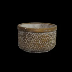 CHEMIN DE CAMPAGNE - Coupe "tressage" béton marron ø.15 x 9 cm