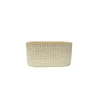 CHEMIN DE CAMPAGNE - Jardinière "cannage" béton beige et blanc 26.5 x 15 x 13 cm