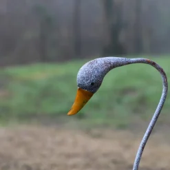 CHEMIN DE CAMPAGNE - Set de 2 canes en métal gris et orange ht.58-72 cm