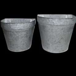 CHEMIN DE CAMPAGNE - Set2 jardinière extérieure murale porte fer forgé vintage gris 21-24cm