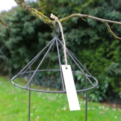 CHEMIN DE CAMPAGNE - Set2 mangeoires oiseaux abreuvoir jardin métal gris 28.5-41cm