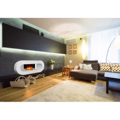 Chemin'arte cheminée électrique 2000w blanc - ovalia