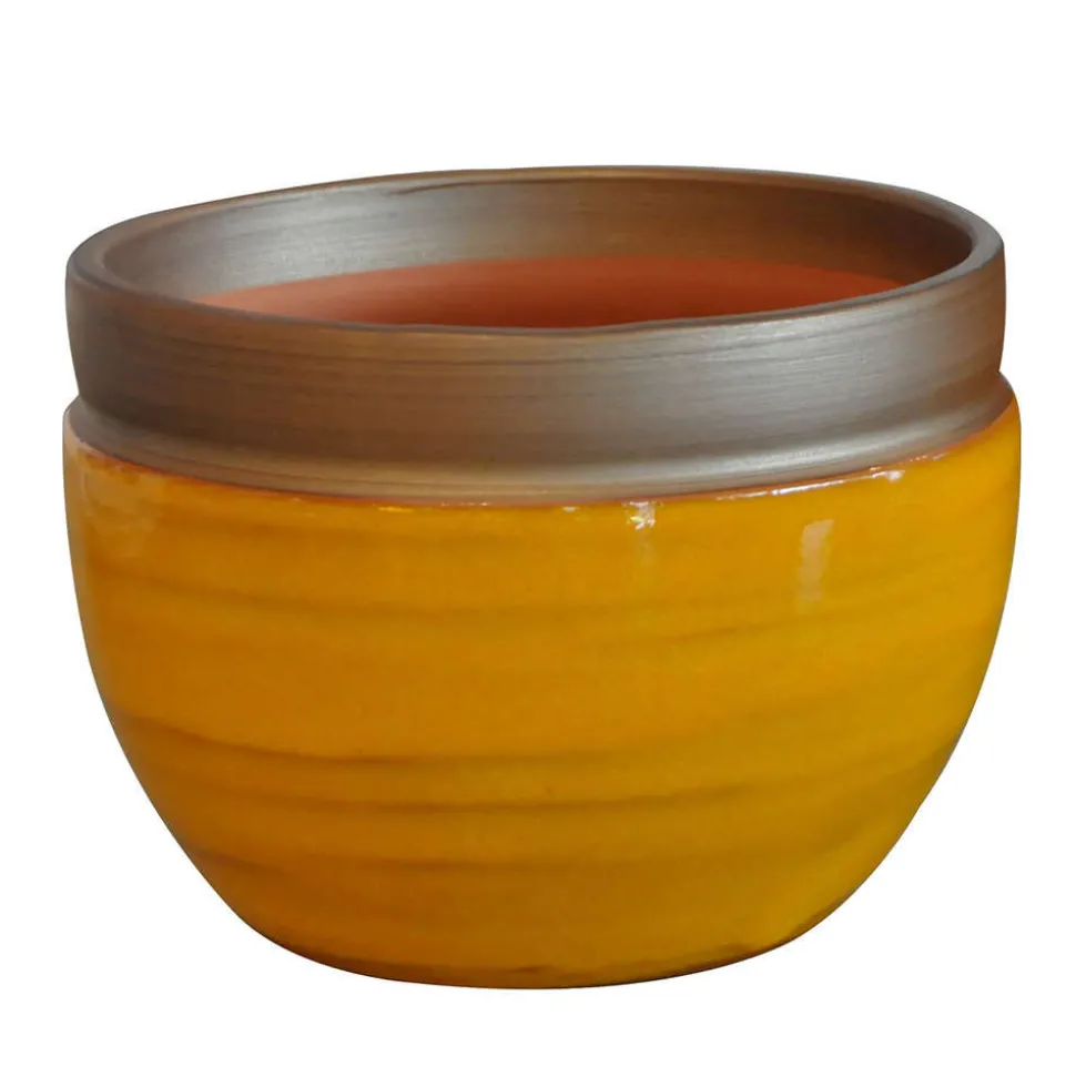 CLAIR DE TERRE - Pot d'intérieur Austral, coloris Ibiza Sunshine Ø 16 x H. 13 cm