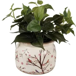 CLAYRE & EEF - Pot de fleurs rond branche et oiseaux 20x15cm