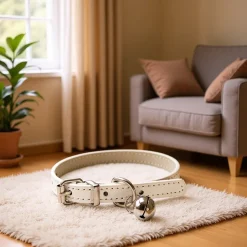 Collier pour chat avec clochette en cuir pu-XS