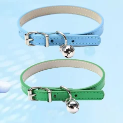 Collier pour chat avec clochette en cuir pu-XS