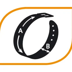 Collier semi-étranglé pour chiens vogue cs10/35, cuir véritable, ajustable, noir