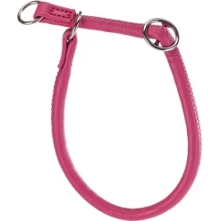 Collier semi-étranglé pour chiens vogue cs10/50, cuir véritable, ajustable, rose